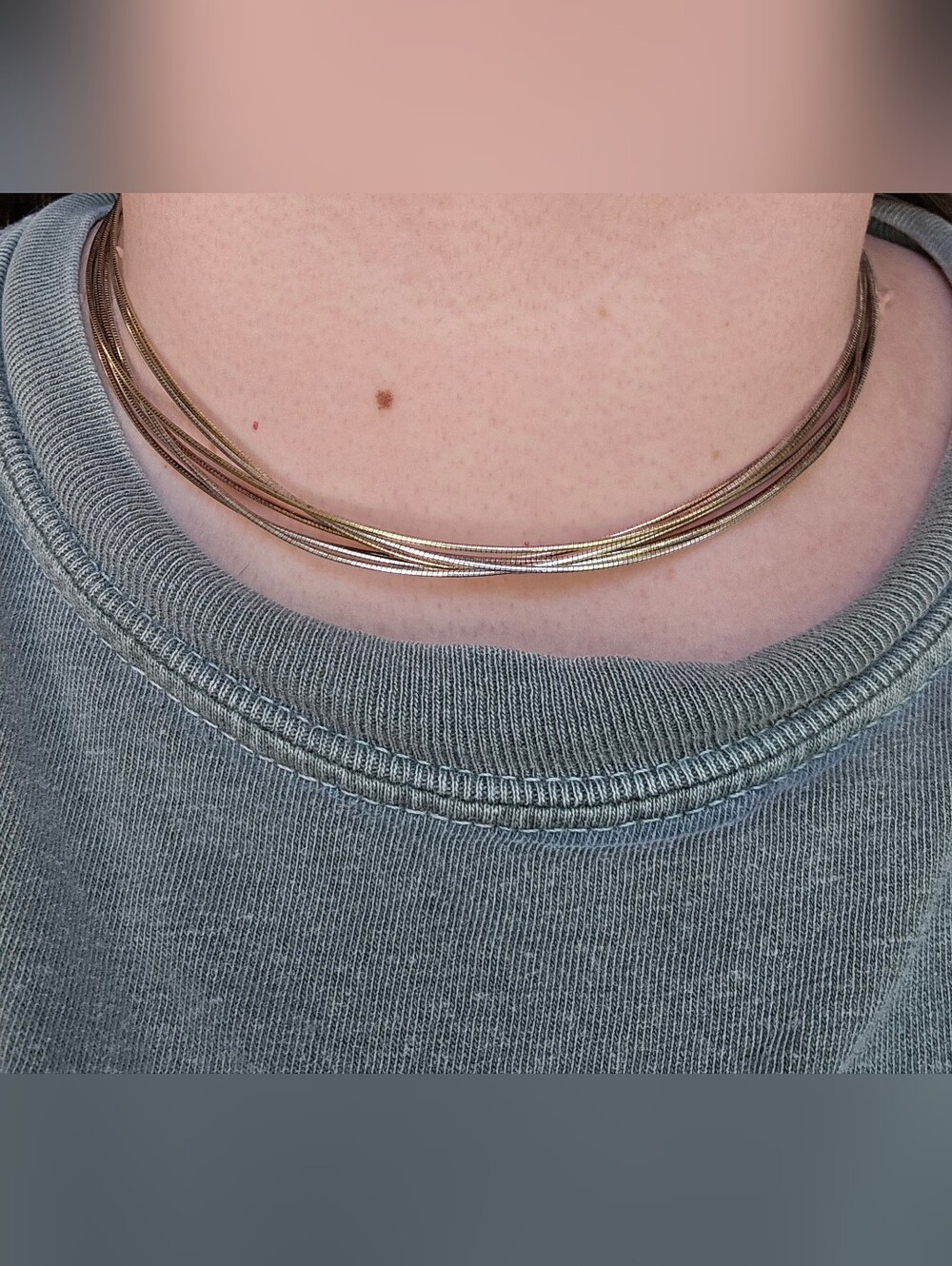 Multi-Strand 3 Tone Choker Necklace - Women Jewelry Dyadema 925 Italy